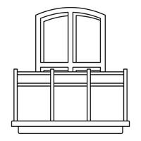 Balcony icon, outline style vector