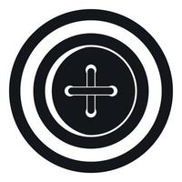 Sewing button with a thread icon, simple style vector