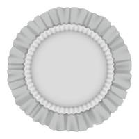 White round cushion with frills mockup vector