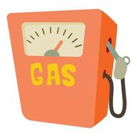 Gas station icon, cartoon style vector