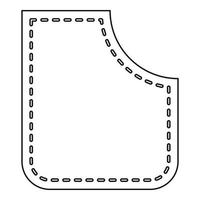 icono de bolsillo figurado, estilo de esquema vector