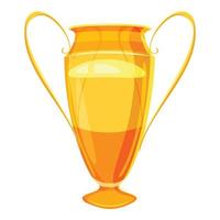 Winner cup icon, cartoon style vector