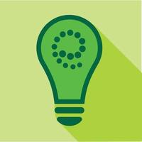 Green bulb icon, flat style vector