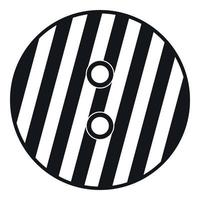 Striped sewing button icon, simple style vector