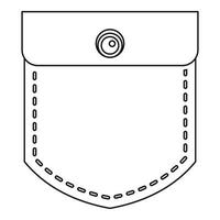Pocket with a button icon, outline style vector