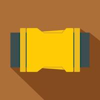 Yellow side release buckle icon, flat style vector