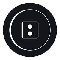 Dress round button icon, simple style vector