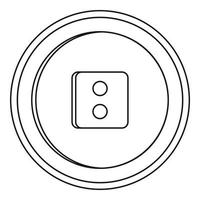 Round button icon, outline style vector