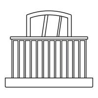 Balcony with railing icon, outline style vector