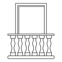 balcón con icono de ventana ciega, estilo de esquema vector