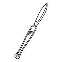 Medical scalpel icon, outline style vector