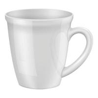 taza blanca vacía i maqueta, estilo realista vector