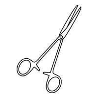 Pair of stainless steel surgical forceps icon vector