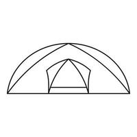 Tourist semicircular tent icon, outline style vector