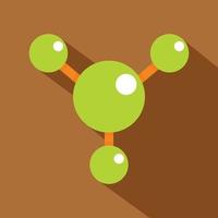 Abstract green molecules icon, flat style vector