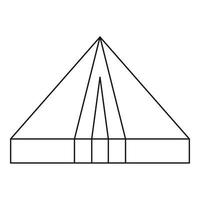 icono de carpa triangular turística, estilo de contorno vector