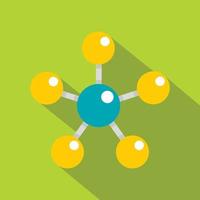 Colorful molecule structure dna icon, flat style vector