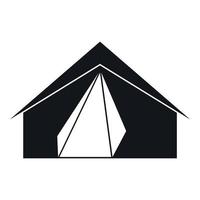 Open tent icon, simple style vector