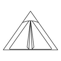 Triangle tent icon, outline style vector