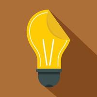 Yellow bulb sticker icon, flat style vector