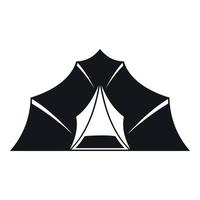Hiking and camping tent icon, simple style vector