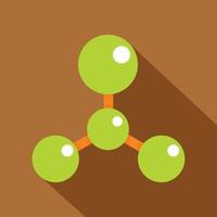 Green molecule structure dna icon, flat style vector