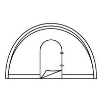 Dome camping tent icon, outline style vector