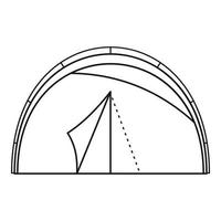 icono de tienda semicircular, estilo de esquema vector