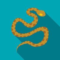 Brown spotted snake icon, flat style vector