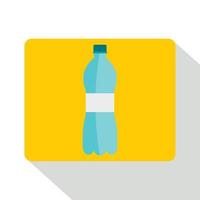 botella de agua, icono, plano, estilo vector