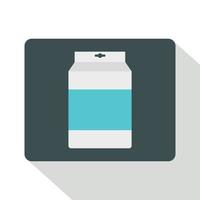 Box of milk icon, flat style vector