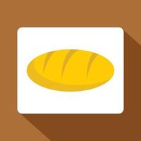 icono de pan de barra, tipo plano vector