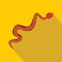 Brown snake icon, flat style vector