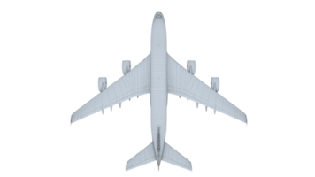 3D rendering illustration aeroplane White with edge neon hologram futuristic show technology security for premium product business finance  transportation png