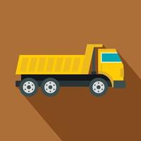 Dumper truck icon, flat style vector