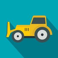 Skid steer loader icon, flat style vector