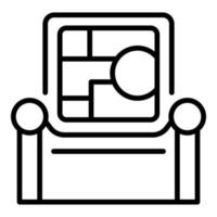 Museum map icon outline vector. Ticket pass vector