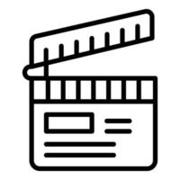 Video clapper icon outline vector. Ticket movie vector