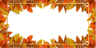 herfst achtergrond met bladeren en kader kopiëren ruimte vector ontwerp png