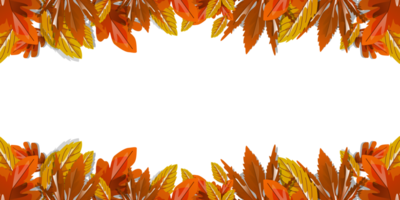 fondo de otoño con marco de hojas y espacio de copia png