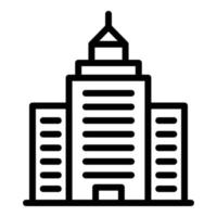 vector de contorno de icono de edificio de banco. tienda moderna