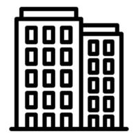 Apartment building icon outline vector. City center vector