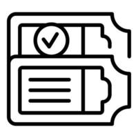 Approved cinema ticket icon outline vector. Movie show vector