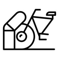 vector de contorno de icono de candado de bicicleta de estacionamiento. lugar de la zona