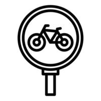 vector de contorno de icono de señal de carretera. estacionamiento de bicicletas