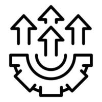 Gear update icon outline vector. Self work vector