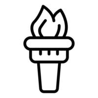 Courage torch icon outline vector. Self career vector