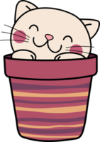 Kitty cat flower cute pot flower pot kitten pet png