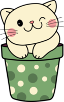 pote gatinho lindo flor gato vaso de flores gatinho adorável animal de estimação gato fofo png