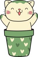gato flor linda maceta maceta gatito bote mascota lindo gato adorable png